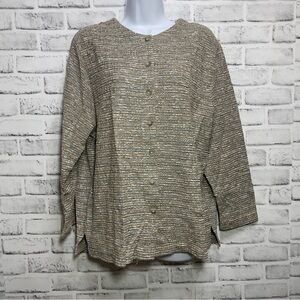 Bon Worth Textured Button Up Shirt/Jacket Medium